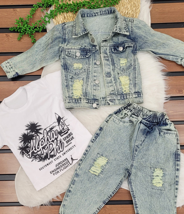 ست سه تکه جین پسرانه