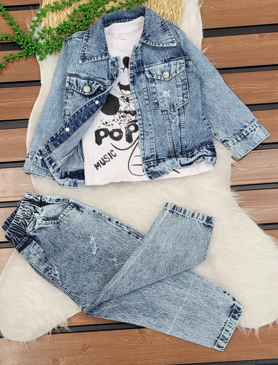 سه تکه جین اسپرت پسرانه