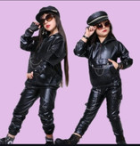 ست هودی شلوار چرم دخترانه