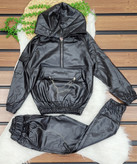 ست هودی شلوار چرم دخترانه