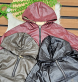 ست هودی شلوار چرم دخترانه