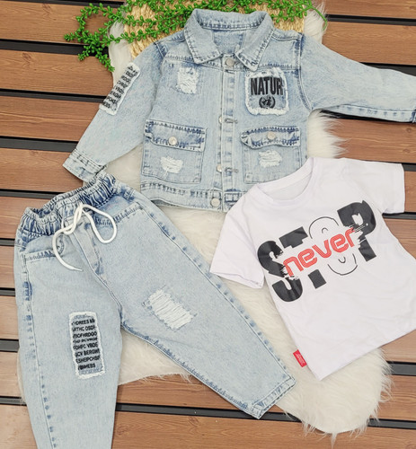 ست سه تکه جین دخترانه