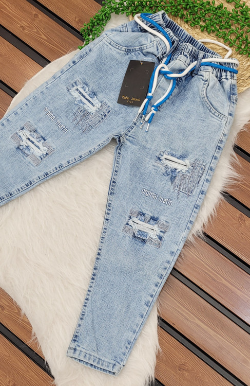 شلوار مام فیت دخترانه زاپدار