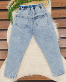 شلوار لی مام فیت دخترانه زاپدار