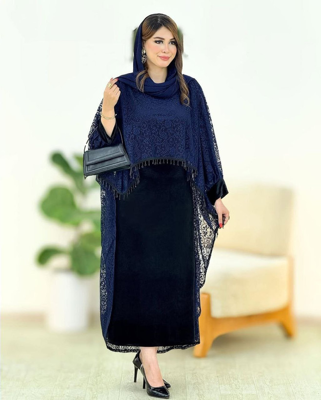 ست شنل سارافون زنانه مدل سُرمه