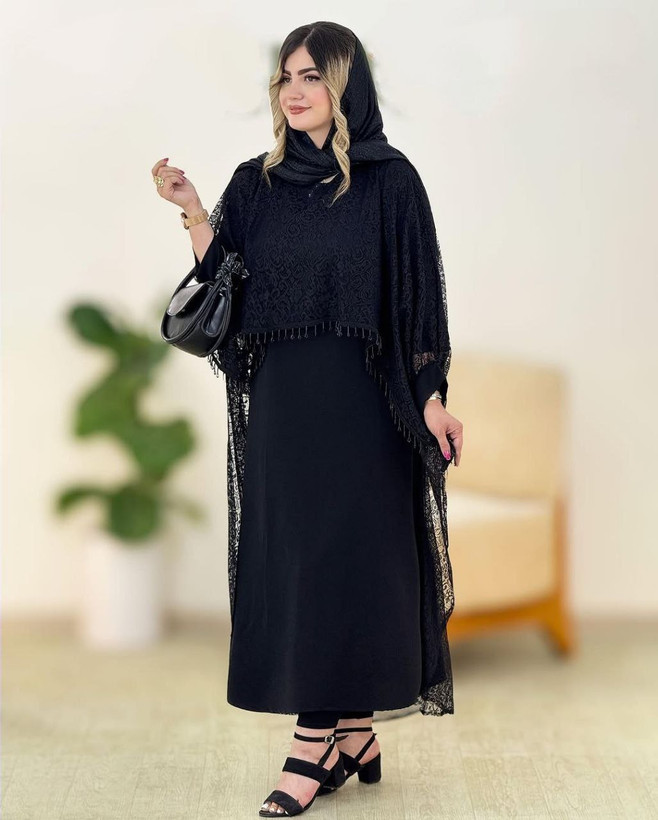 ست شنل سارافون زنانه مدل سُرمه