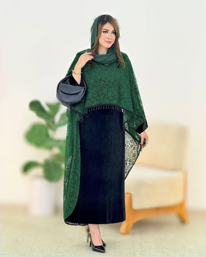 ست شنل سارافون زنانه مدل سُرمه