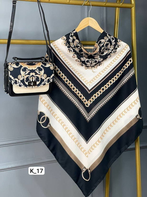 ست کیف و روسری مجلسی زنانه کد 8547