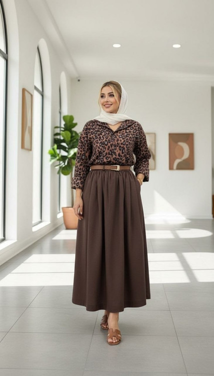 ست شومیز دامن پلنگی