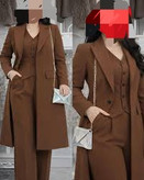 ست سه تکه اداری مانتو شلوار و جلیقه زنانه دوخت مزون